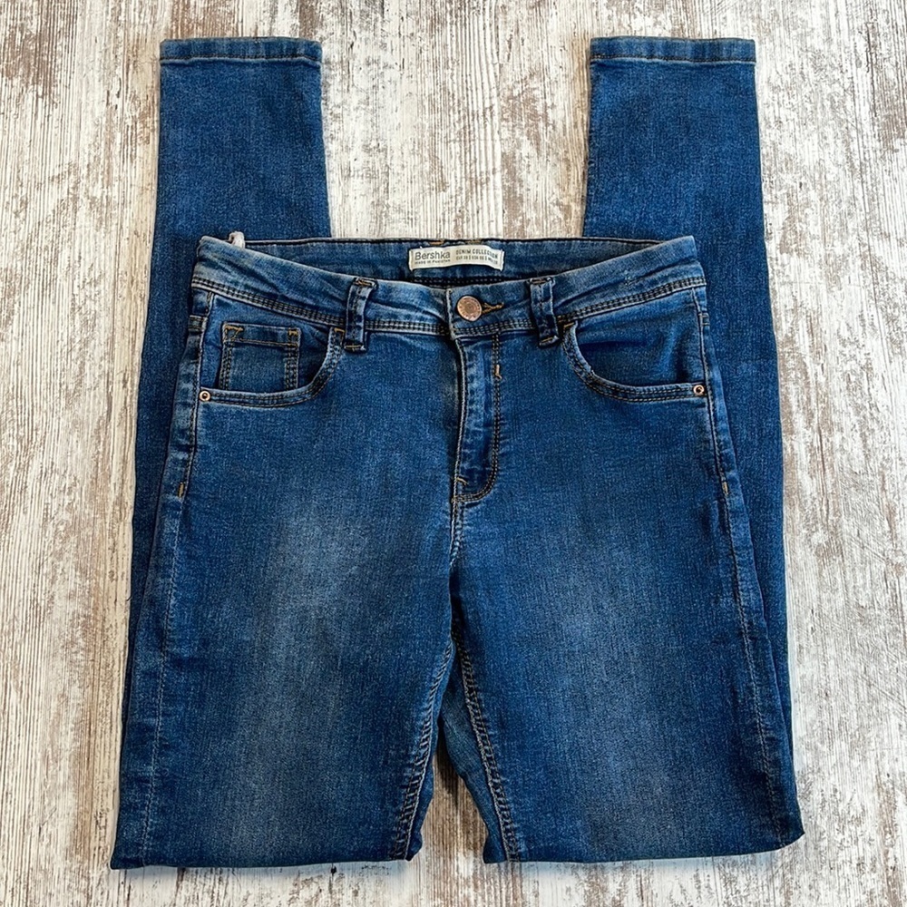Bershka Distressed Denim Skinny Jeans Size 6